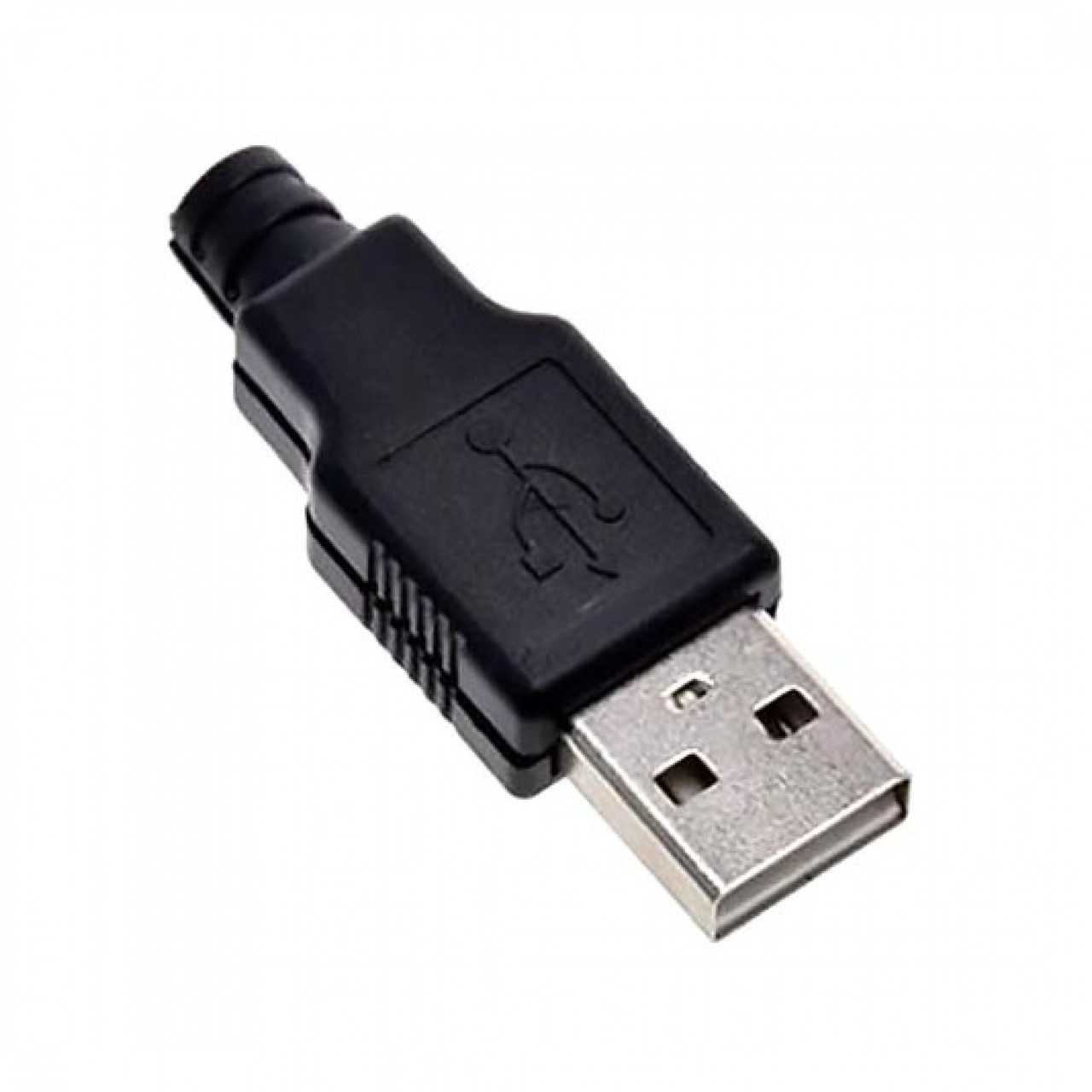 Штекер usb тип A, під шнур, чорний