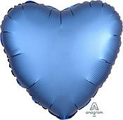 Куля фольгована 18" Серце сатин блакитне