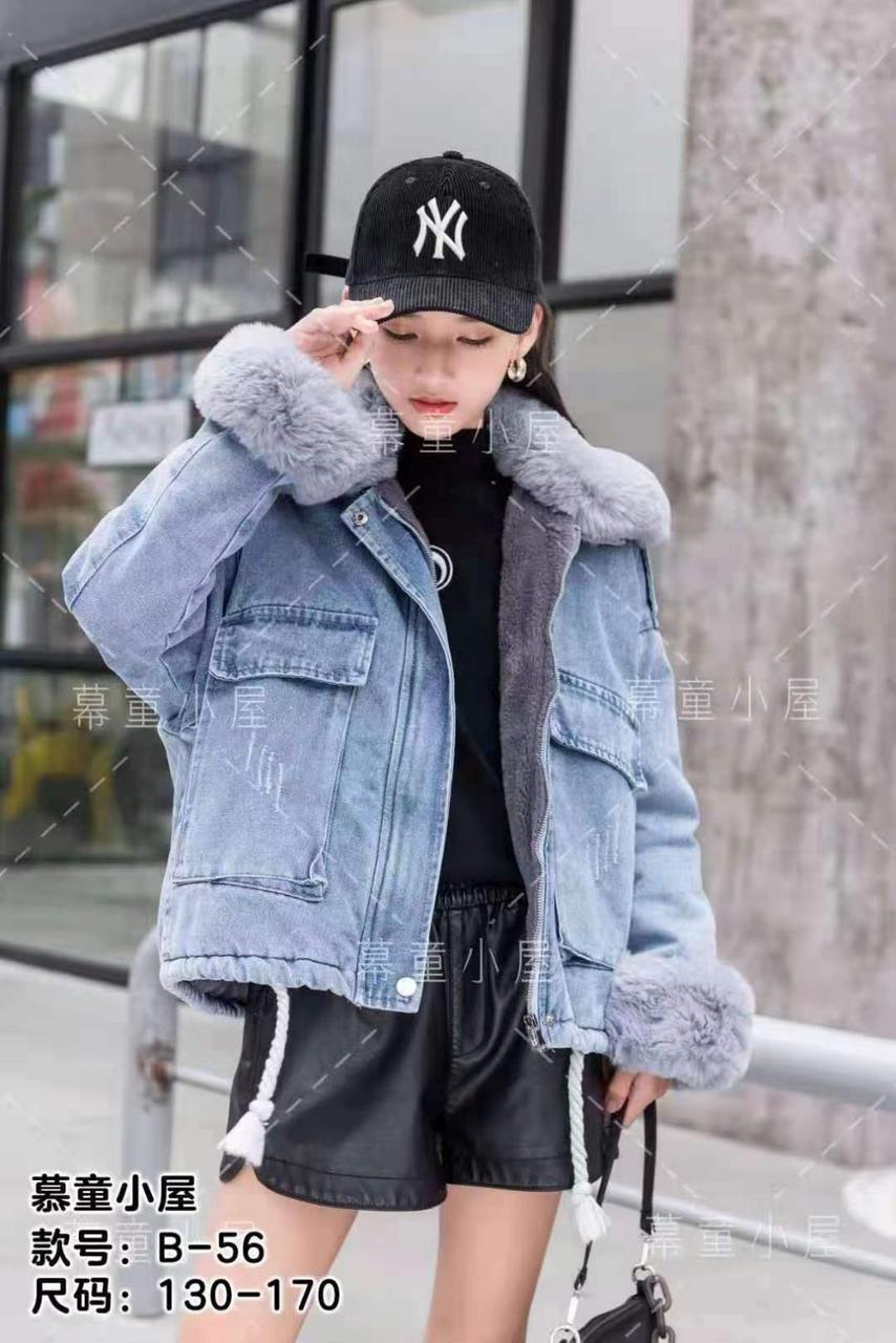 Куртка джинсова на хутро для дівчинки "New York"