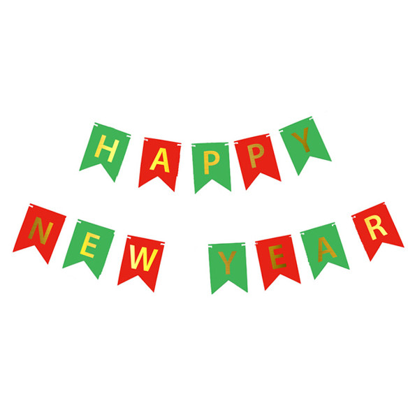 Гірлянда прапори Happy New Year (різнокольорова)