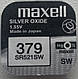 Батарейка Maxell SR521SW 379 1,55В дискова 1шт, фото 2