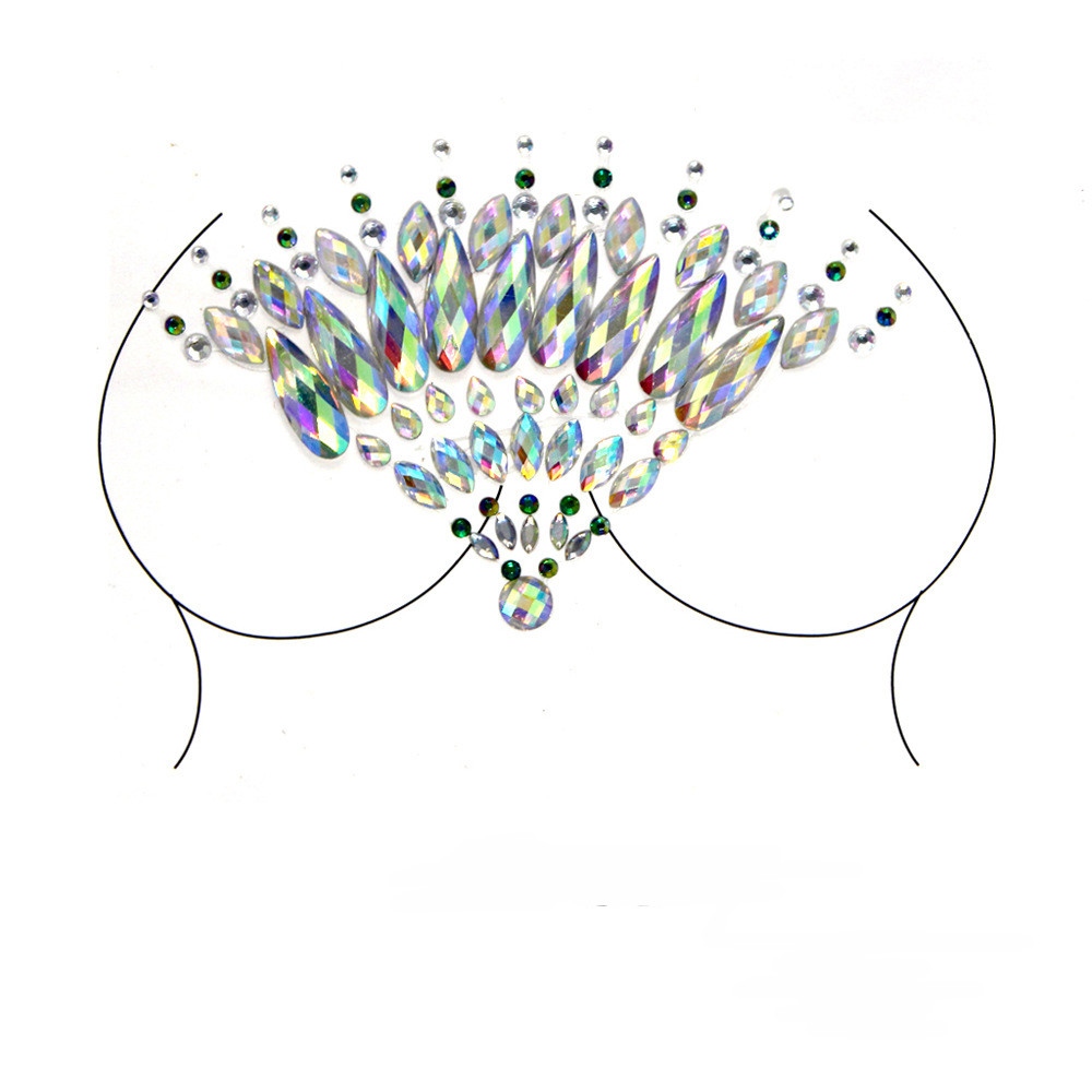 Наклейки кристали для грудей Crystals 4 8497 11.5х7.5 см ID 4419908