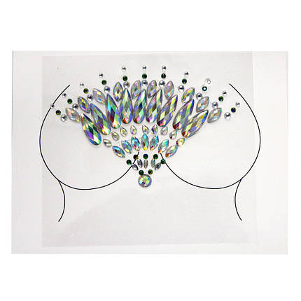 Наклейки кристали для грудей Crystals 4 8497 11.5х7.5 см ID 4419908, фото 2