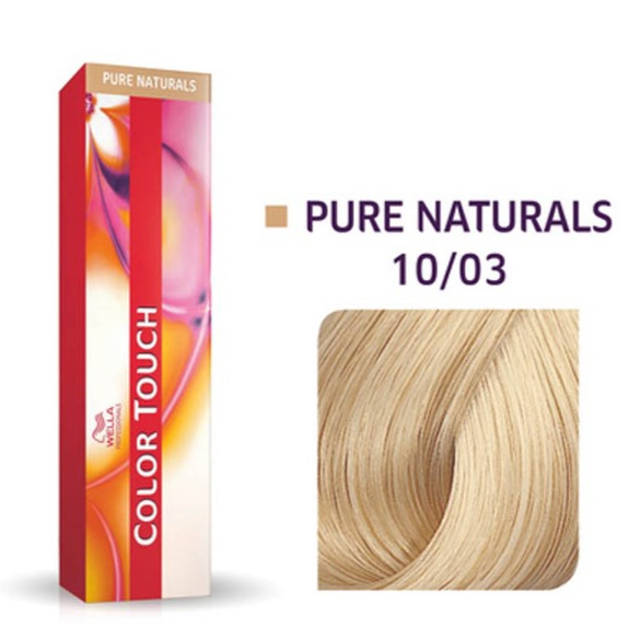 Фарба для волосся Wella Color Touch 60мл. 10/03 дуже яскравий блондин натурально-золотий, фото 1