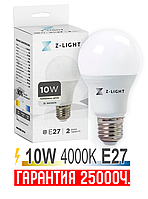 Лампочка 10 Вт светодиодная Z-light 10W E27 4000K груша [ZL16010274]