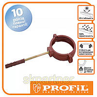 Кронштейн (держатель) для водосточной трубы пластиковый PROFIL 130 система длина L-160 мм Красный