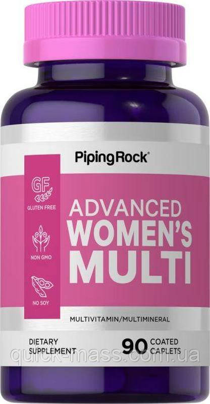 Комплексні вітаміни та мінерали жіночі Piping Rock Women's Multivitamin & Mineral, 90 Coated Caplets, фото 1