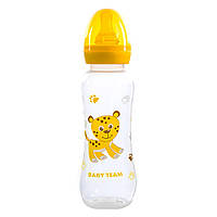 Бутылочка для кормления с латексной соской желтая Baby Team 0+ 250 мл (4824428013109)