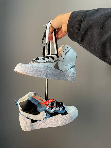 Sacai white black sales legend blue