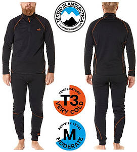 Чоловіча термобілизна Norfin Winter Line Black | Базовий шар, еластична, м’яка, з блискавкою і флісом всередині, M (48-50)