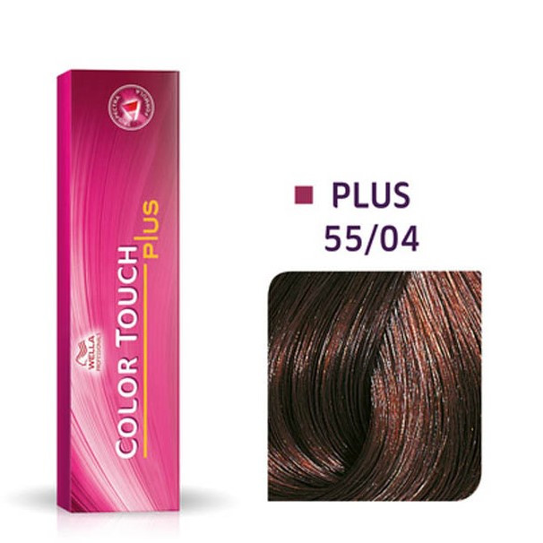 Фарба для волосся Wella Color Touch Plus 60мл. 55/04 світло-коричневий натуральний червоний, фото 1