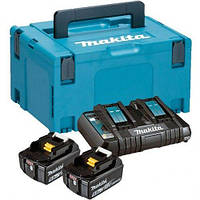 Набір акумуляторів + зарядка Makita LXT (BL1850Bx2, DC18RC, Makpac)