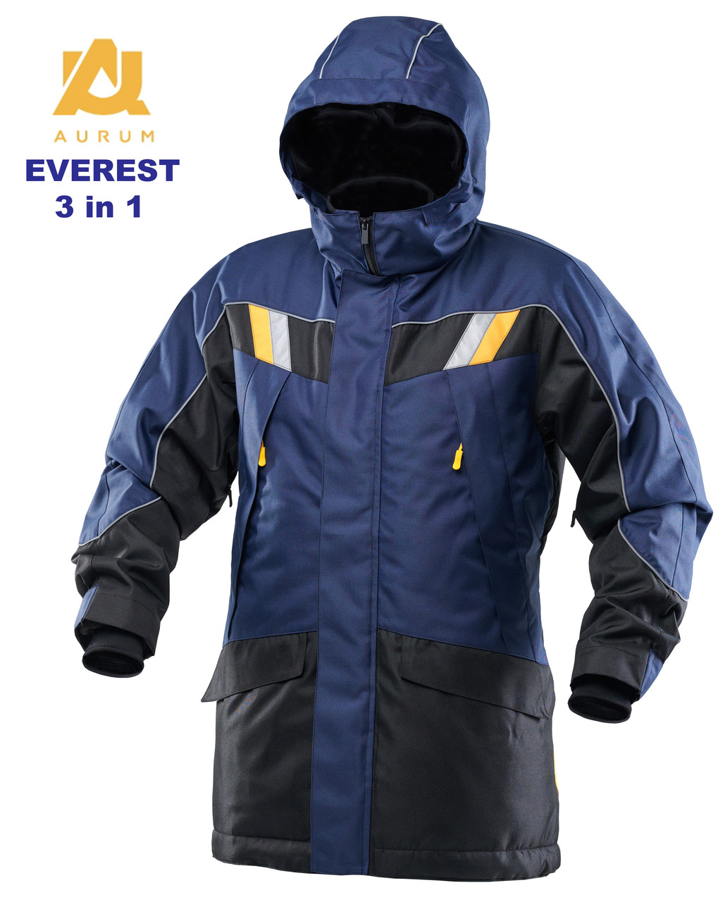 Куртка рабочая со съёмной утепленной подкладкой AURUM EVEREST 3 в 1, спецодежда рост 182 - фото 2 - id-p1677941037
