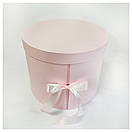 Кругла 2х ярусна подарункова коробка  d=25 h=21 см рожева, фото 2