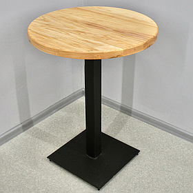 Круглий стіл "Серія 1" 60 см зі стільницею з масиву ясена та ніжкою з металу