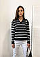 Жіноча смугата кофта поло вільного крою з манжетами (р. 42-46) 55KF2054, фото 3
