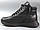 Шкіряні зимові черевики кросівки на хурку чорні чоловіче взуття Rosso Avangard ReBaKa Pen, фото 3