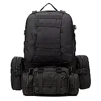 Многофункциональный тактический рюкзак 52 л черный