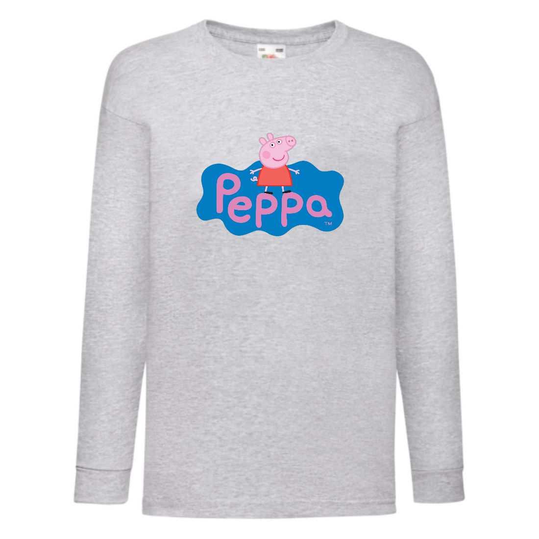 Лонгслив реглан Свінка Пеппа 004 з довгим рукавом (SVP-004 gry) розмір 104-116-128-140-152-164 сірий, фото 1