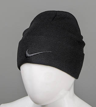 Шапка молодіжна з вишивкою NIKE (m33), Чорний