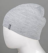 Подовжена шапка чулок з виборкою (m10), Світло-сірий, фото 3