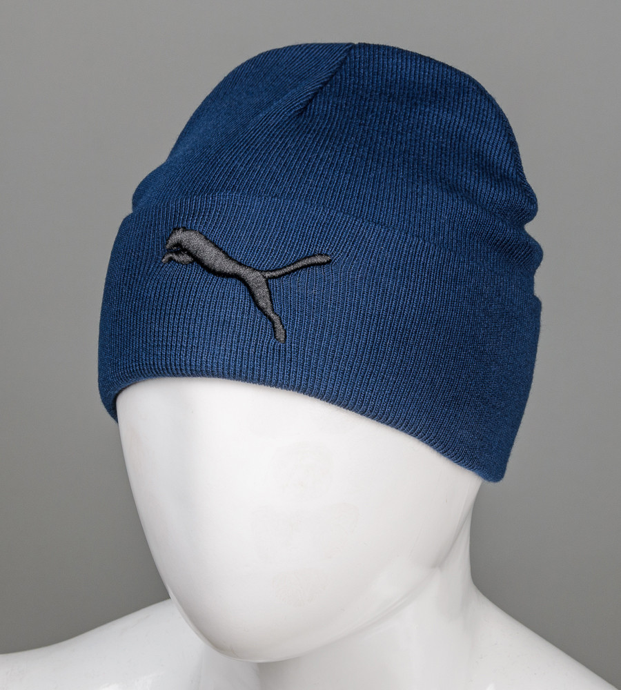 Шапка молодіжна з вишивкою PUMA (m33), Синій