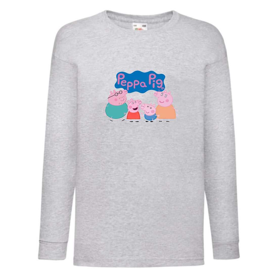 Лонгслив реглан Свінка Пеппа 006 з довгим рукавом (SVP-006 gry) розмір 104-116-128-140-152-164 сірий, фото 1
