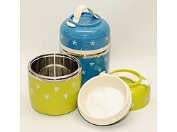 ❤️Термо ланч бокс 780 мл для їжі (з тарілкою), якісний, зручний, компактний, гарний