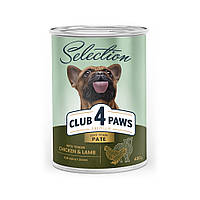 Влажный корм Club 4 Paws Premium Selection Клуб 4 лапы для взрослых собак паштет с курицей и ягненком, 0,4 КГ