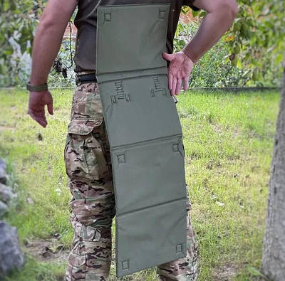 Каремат тактичний складний сидіння піддупник бистроз'ємний Hotass 165×45 см Олива