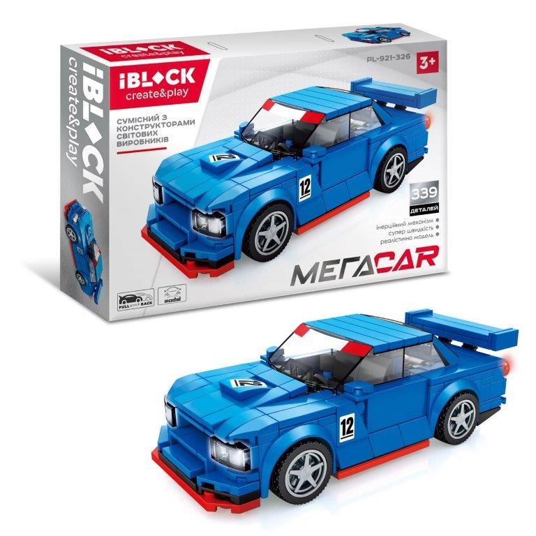 Конструктор IBLOCK МЕГАCAR, 339дет., у кор. 23,5*5,8*36 см (48 шт./2)