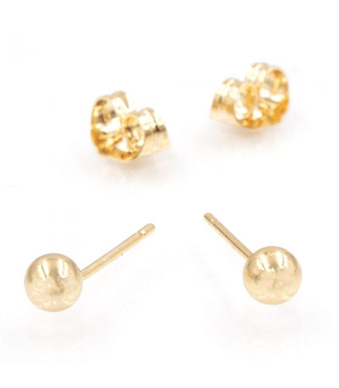 Сережки-гвоздики Xuping "Металева кулька 0,5 см" лимонна позолота 224774, фото 1