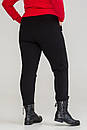 Жіночі теплі чорні спортивні штани на флісі Рим 50 52 54 56 58 60 розмір, фото 3