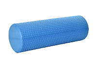 Массажный ролик для йоги, пилатеса, фитнеса Amber 45x15 см голубой