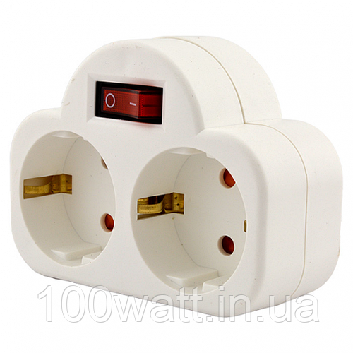 Купить Электрический переходник-разветвитель двойник горизонтальный на ...