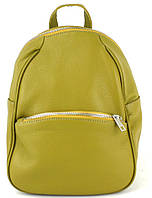 Кожаний жіночий рюкзак Borsacomoda жовтий (салатовий) 9 л 814.05