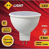 Лампочка світлодіодна GU5.3-230V 4W 3200К (білий теплий). F+LIGHT MR16, фото 2