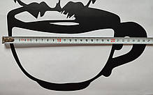 Вінілові наклейки на стіну, вікна, наклейки на кухню "I love coffee" Сова на чашці (лист 43*28см), фото 2