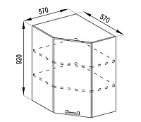 Кухня Марта верхняя угловая секция В 57х57 высота 920 мм (Світ Меблів ТМ)