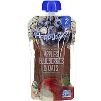 Happy Family Organics, Органическое детское питание, 2-й этап, 6+ месяцев, яблоко, голубика и овес, 4,0 Киев