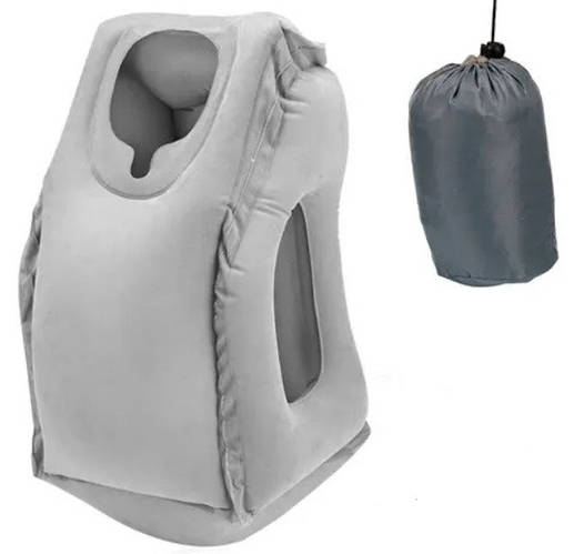 Купить Подушка надувная для самолета, путешествий, серая, цена 520 грн ...