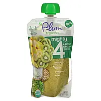 Plum Organics, Mighty 4, 4 Food Group Blend, смесь для малышей, банан, киви, шпинат, греческий йогурт, ячмень,