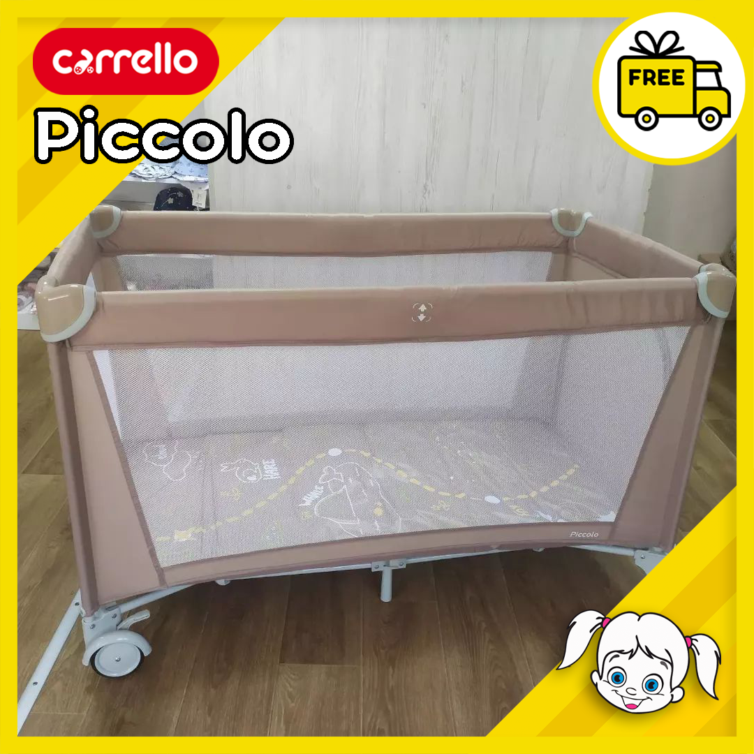 Дитячий ігровий манеж Carrello Piccolo, дорожня сумка, матрацик, дверцята на блискавці, складаний, 125х65х79