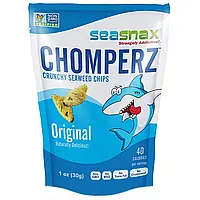 SeaSnax, Chomperz, хрустящие чипсы из морских водорослей, оригинальный вкус, 1 унция (30 г) Киев