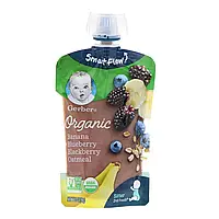 Gerber, Smart Flow, Organic, банан, черника и ежевика с овсянкой, 99 г (3,5 унции) Киев