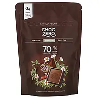 ChocZero, порционный черный шоколад, 70% какао, без сахара, 10 шт., 100 г (3,5 унции) Киев
