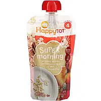 Happy Family Organics, Happytot, Super Morning, этап 4, органические яблоки, корица, йогурт, овес и суперчайя,