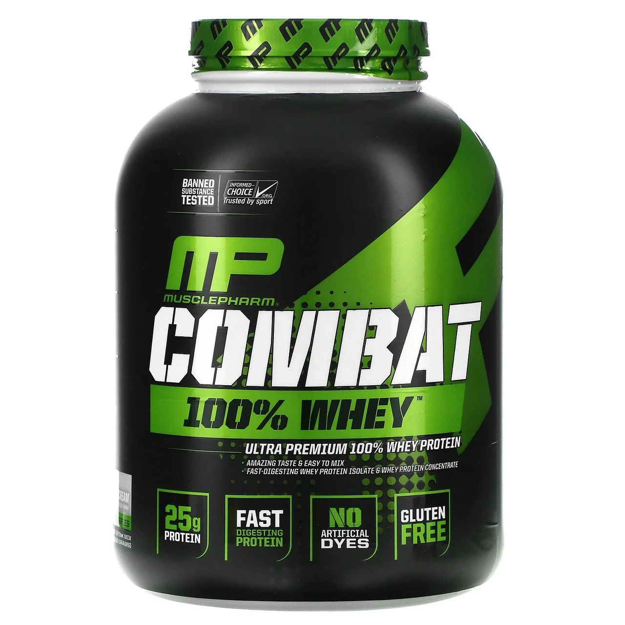 MusclePharm, Combat, 100% Whey Protein, печиво з вершками, 2269 г (5 фунтів)