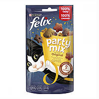 Лакомство для кошек с курицей, печенью и индейкой Felix party mix Original Mix