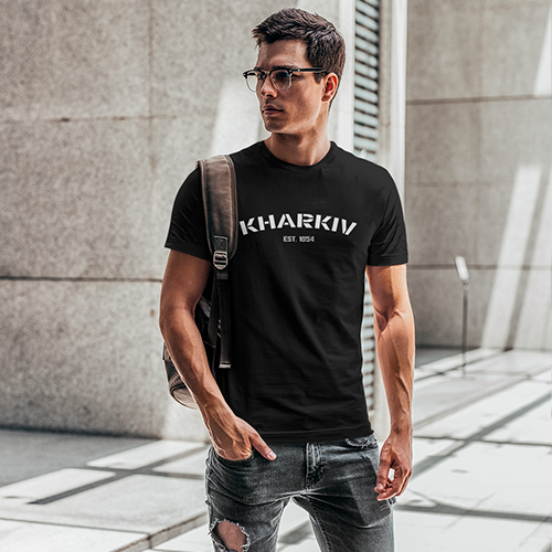 Футболка Харків чоловіча чорна бавовна 100%, фото 1